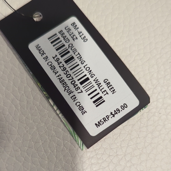 Badgley Mischka Turquoise Quilted Wallet - Picture 5 of 5